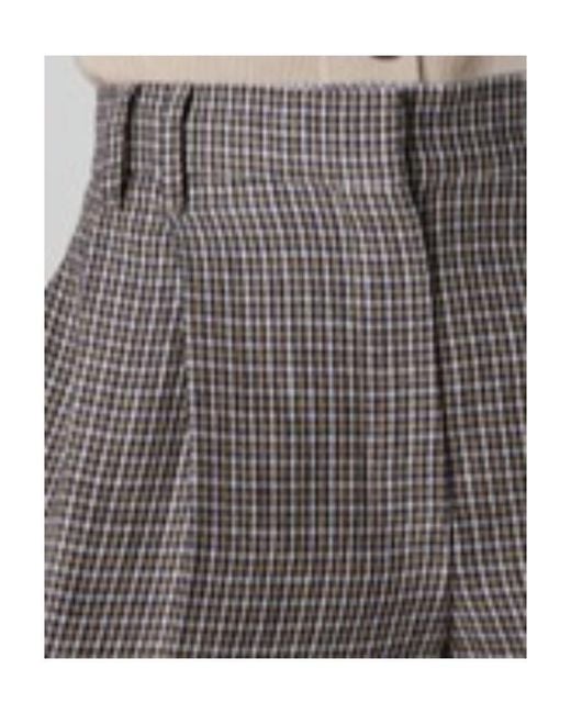 Brunello Cucinelli Gray Herringbone-Pattern Tailored Cropped Trousers