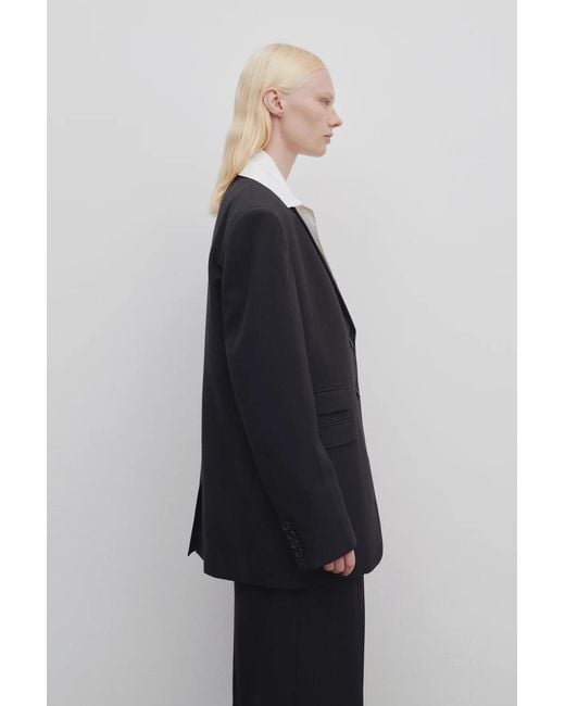 The Row Blue Ule Wool Canvas Blazer