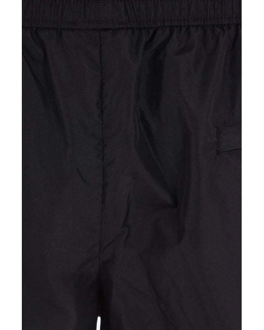 Dolce & Gabbana Black Logo-Plaque Drawstring Swim Shorts for men