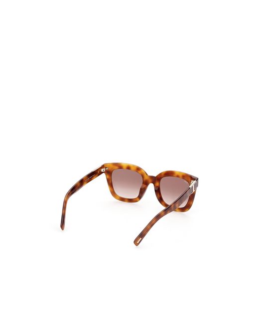 Tod's Pink Geometric Frame Sunglasses