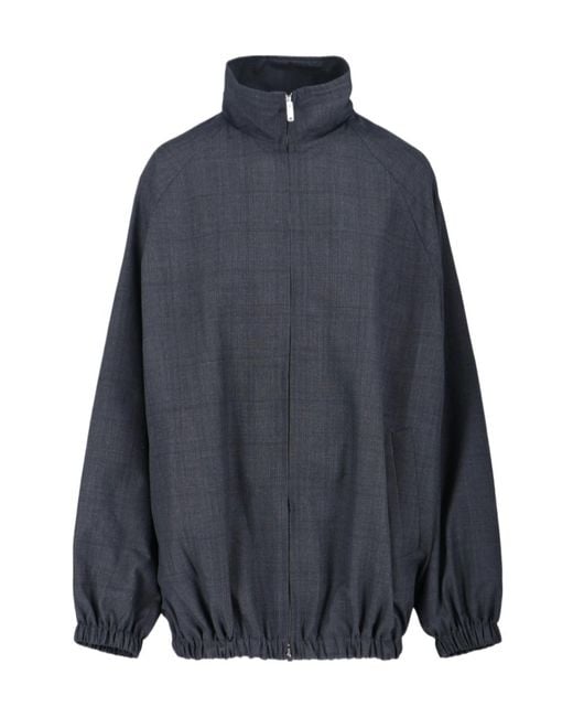 Frankie Shop Blue Baxter Plaid Zip Jacket