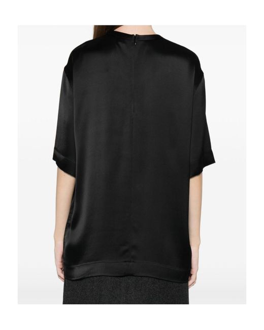 Totême  Black Satin T-Shirt