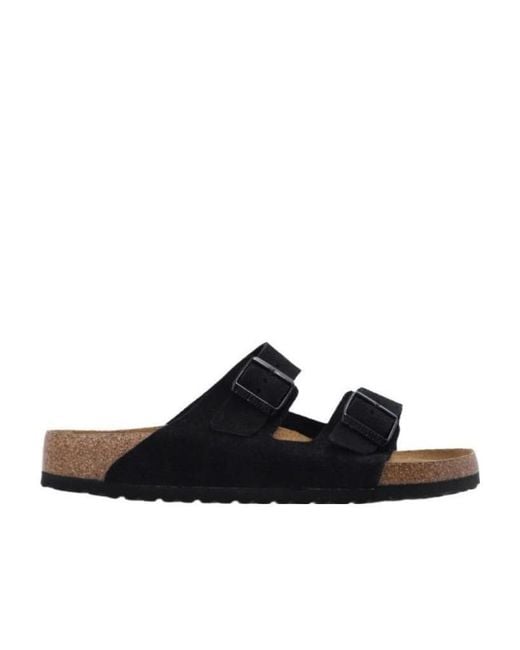 Birkenstock Black Arizona Suede Sandals for men