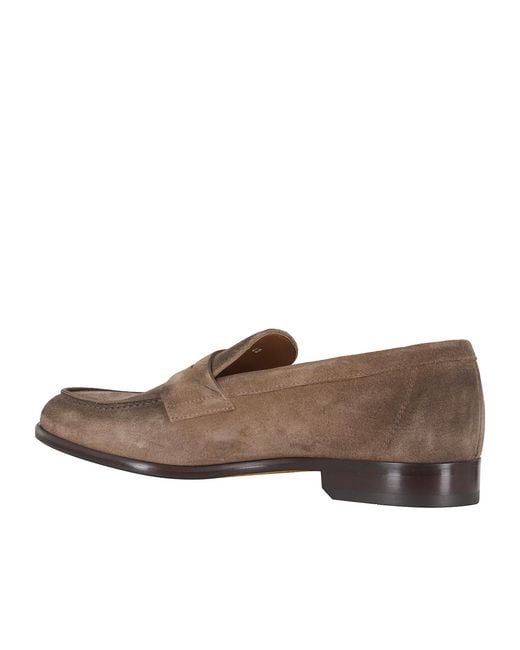 Doucal's Brown Round-Toe Loafers for men