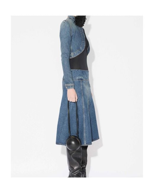 Alaïa Blue Alaïa Denim Cropped Jacket