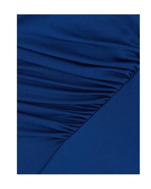 Victoria Beckham Blue Blousey Midi Dress