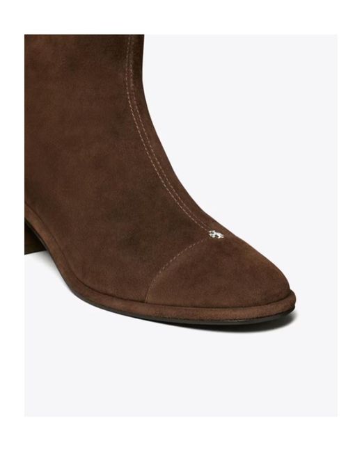 Tory Burch Brown Cap-Toe Knee-High Boots