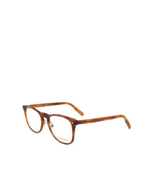 Zegna Metallic Round Frame Glasses for men