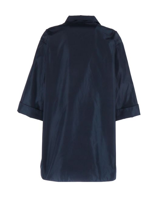 Aspesi Blue Button-Down Donna Coat