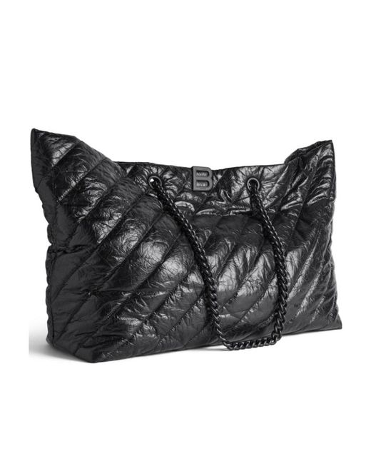 Balenciaga Black Crush Large Quilted Tote Bag