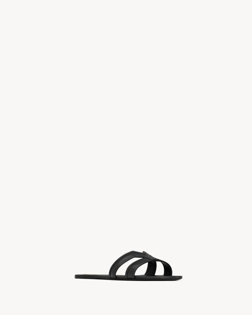Saint Laurent White Mabrouka Slip-On Sandals