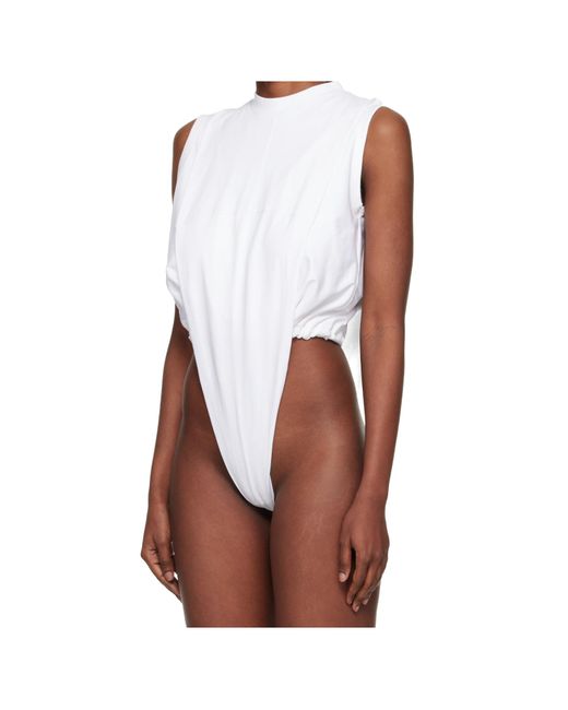 Jean Paul Gaultier White The Twisted Cotton Bodysuit