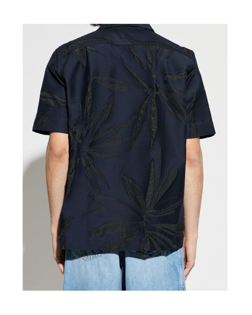 Dries Van Noten Blue Shirt With Embroidery for men