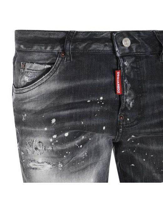 DSquared² Gray Faded Effect Distressed Jeans