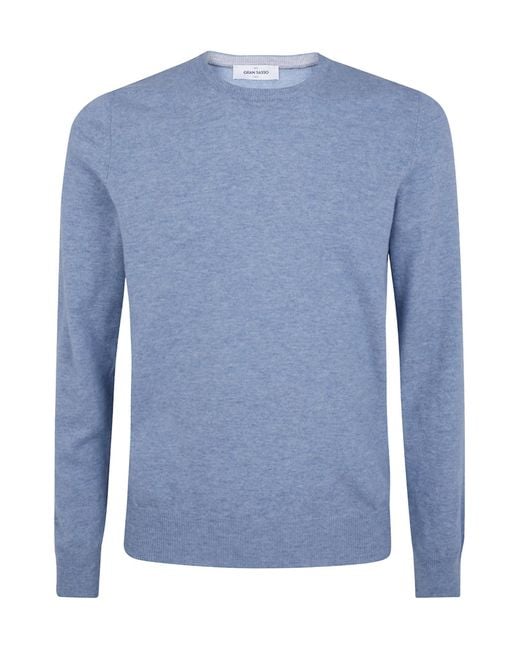 Gran Sasso Blue Crew Neck Sweater for men