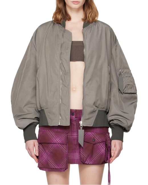 The Attico Gray The Anja Bomber Jacket