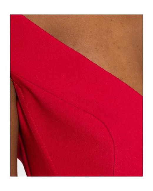 Solace London Red Monica V-Neck Midi Dress