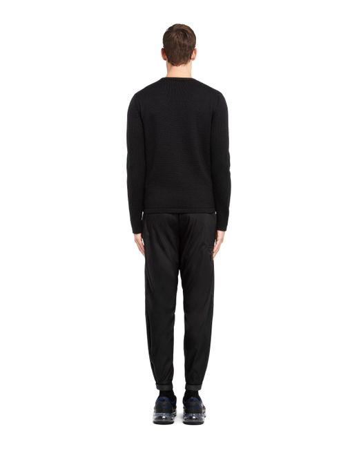 Prada Black Logo Rib Knitted Jumper for men