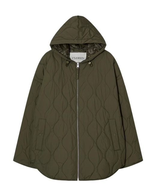 Closed Green Quilted Hooded Jacket