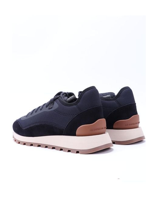 Brunello Cucinelli Blue Round Head Lace-Up Casual Sports Shoes