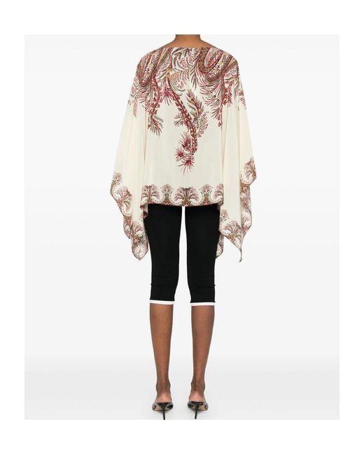 Etro Pink Paisley Printed Boat-Neck Blouse