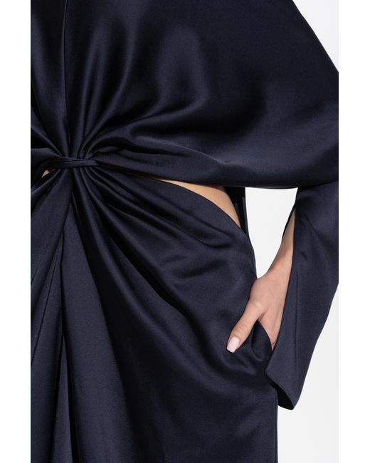 Stella McCartney Blue Cut Out Detailed Ruched Dress