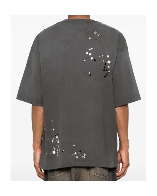 Maison Mihara Yasuhiro Gray Embellished Sticker T-Shirt for men