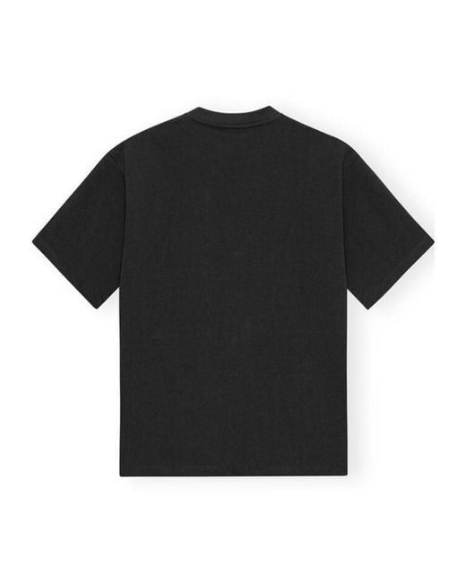 Ganni Black Drop Shoulder Heart T-Shirt
