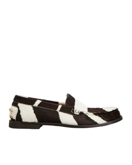 Tod's Black Striped Studded Loafers