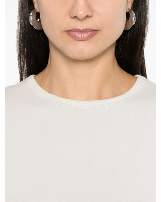 Entire studios White Short Sleeved Crewneck Cropped T-Shirt