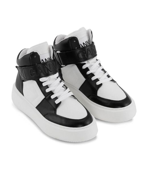 Ganni Black Sporty Mix High Top Sneakers