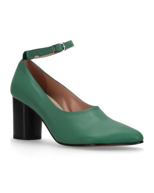 Niccolò Pasqualetti Green Block-Heel Ankle-Strap Pumps