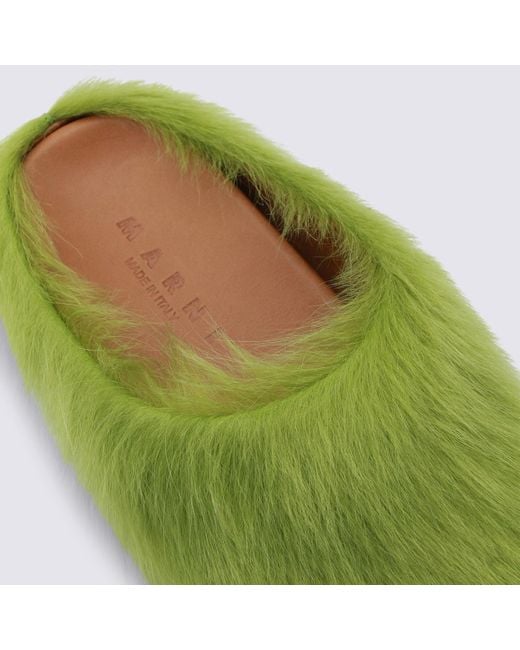 Marni Green Fussbett Slip-On Flat Mules for men