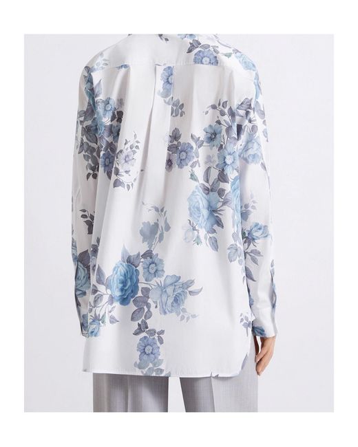Marella Blue Oversized Stretch Poplin Shirt