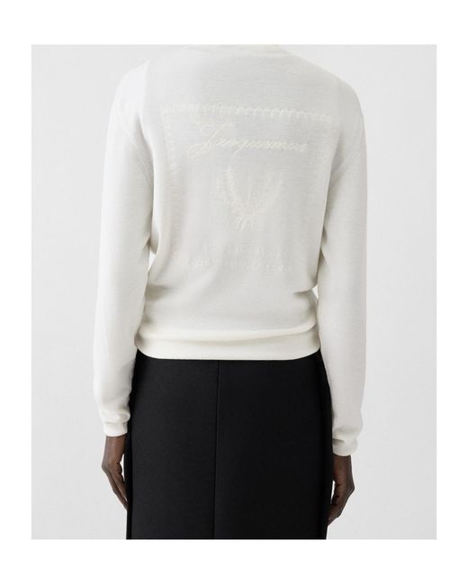Jacquemus White The Romarin Knit Jumper