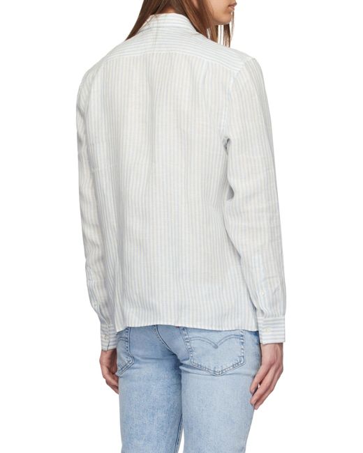 Lacoste White Regular Fit Striped Shirt for men