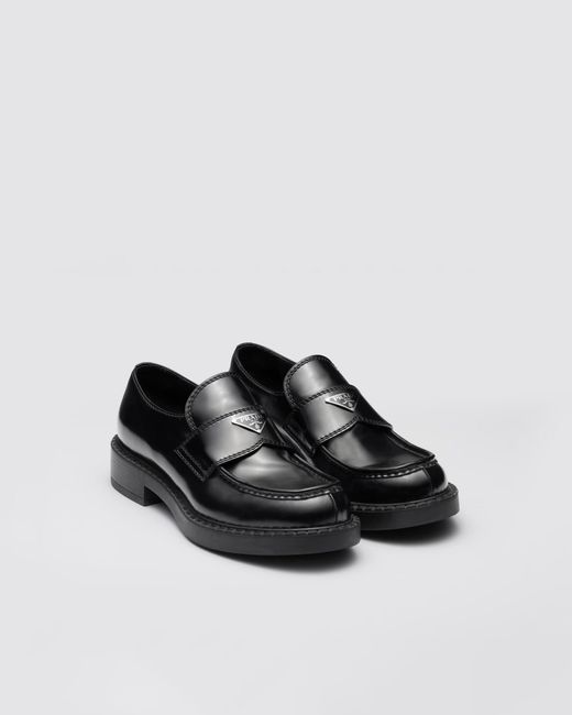 Prada Black Round-Toe Loafers for men