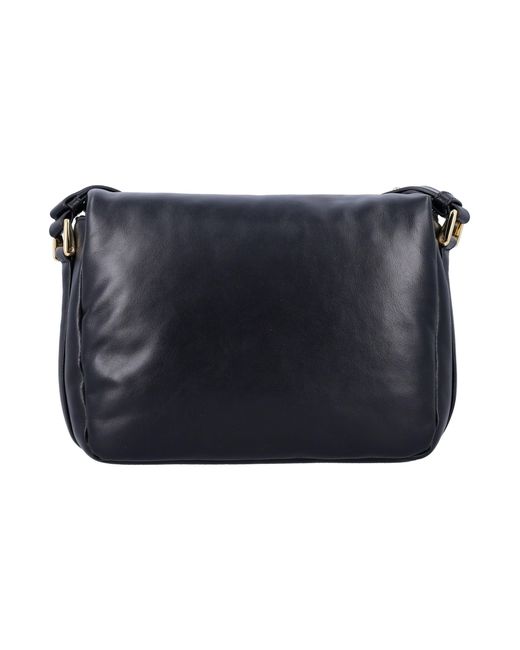 A.P.C. Black Logo-Printed Foldover Top Shoulder Bag