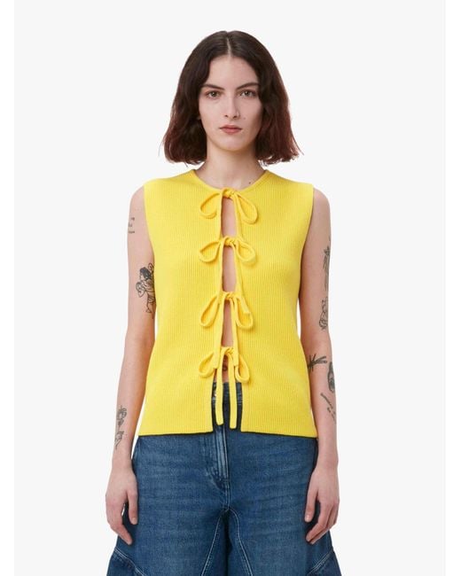 J.W. Anderson Yellow Jw Anderson Bow Tie Tank Top