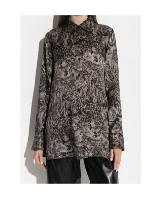 Golden Goose Deluxe Brand Gray Printed Buttoned Shirt