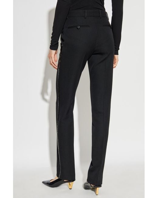 Versace Black Embellished Tailored Trousers