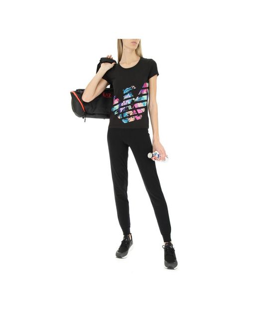 EA7 Black Logo Printed T-Shirt