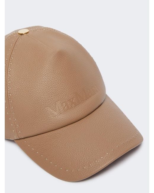 Max Mara Natural Leather Baseball Cap