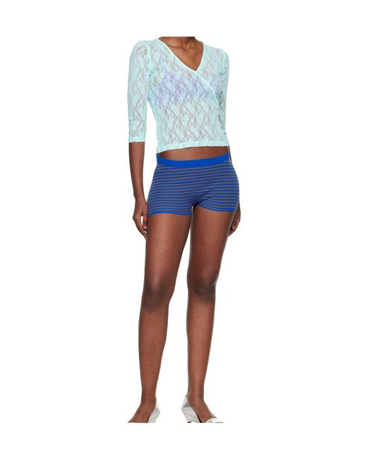 GIMAGUAS Blue Camu Striped Shorts