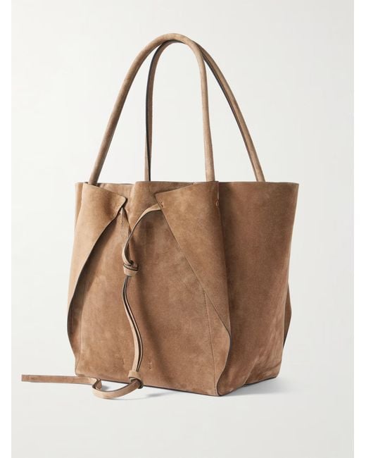 Gabriela Hearst Brown Marija Suede Knotted-Strap Tote Bag