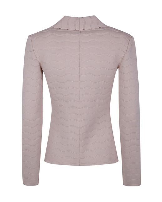 Emporio Armani Pink Textured Knit Blazer