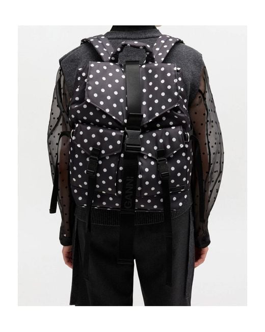Ganni Black Dots Re-Tech Backpack