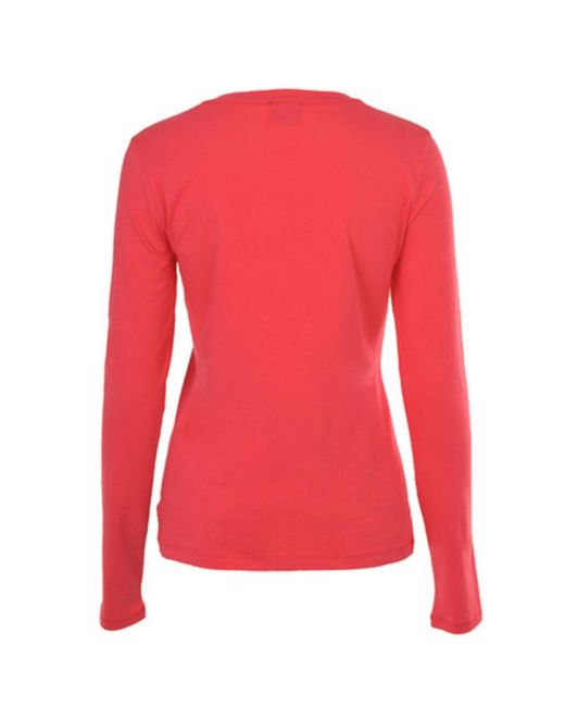 EA7 Red Logo Long-Sleeved T-Shirt