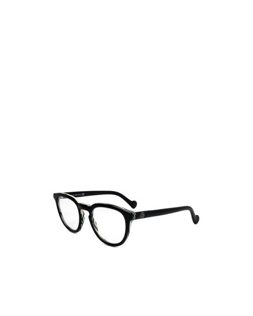 Moncler White Round Frame Glasses for men