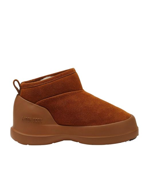Moon Boot Brown Luna Low-Top Suede Boots